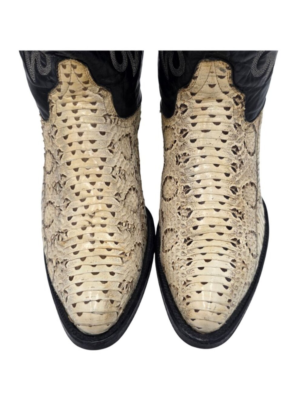 Vintage 10.5 Russel’s Viper Natural Snakeskin Cuadra Exotic Cowboy Western Boots - Picture 14 of 16
